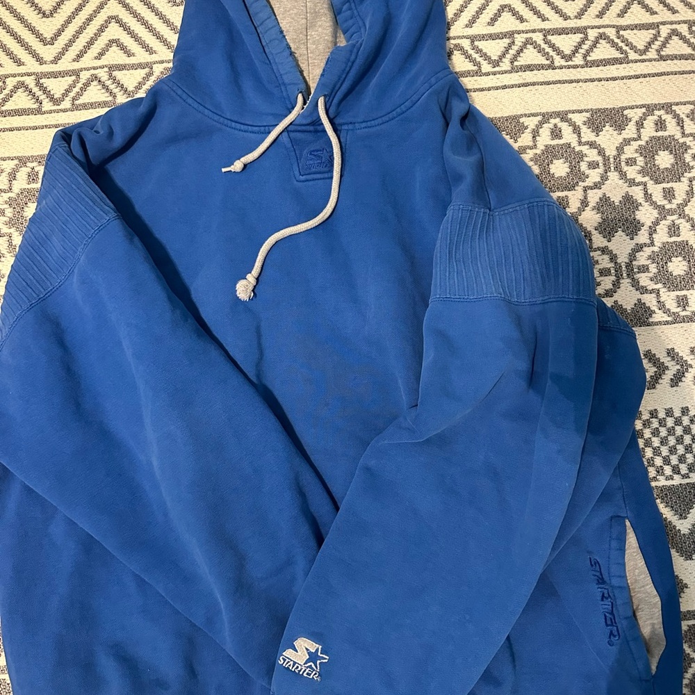 Starter HOCKEY Blue Hoodie with Gray Accents